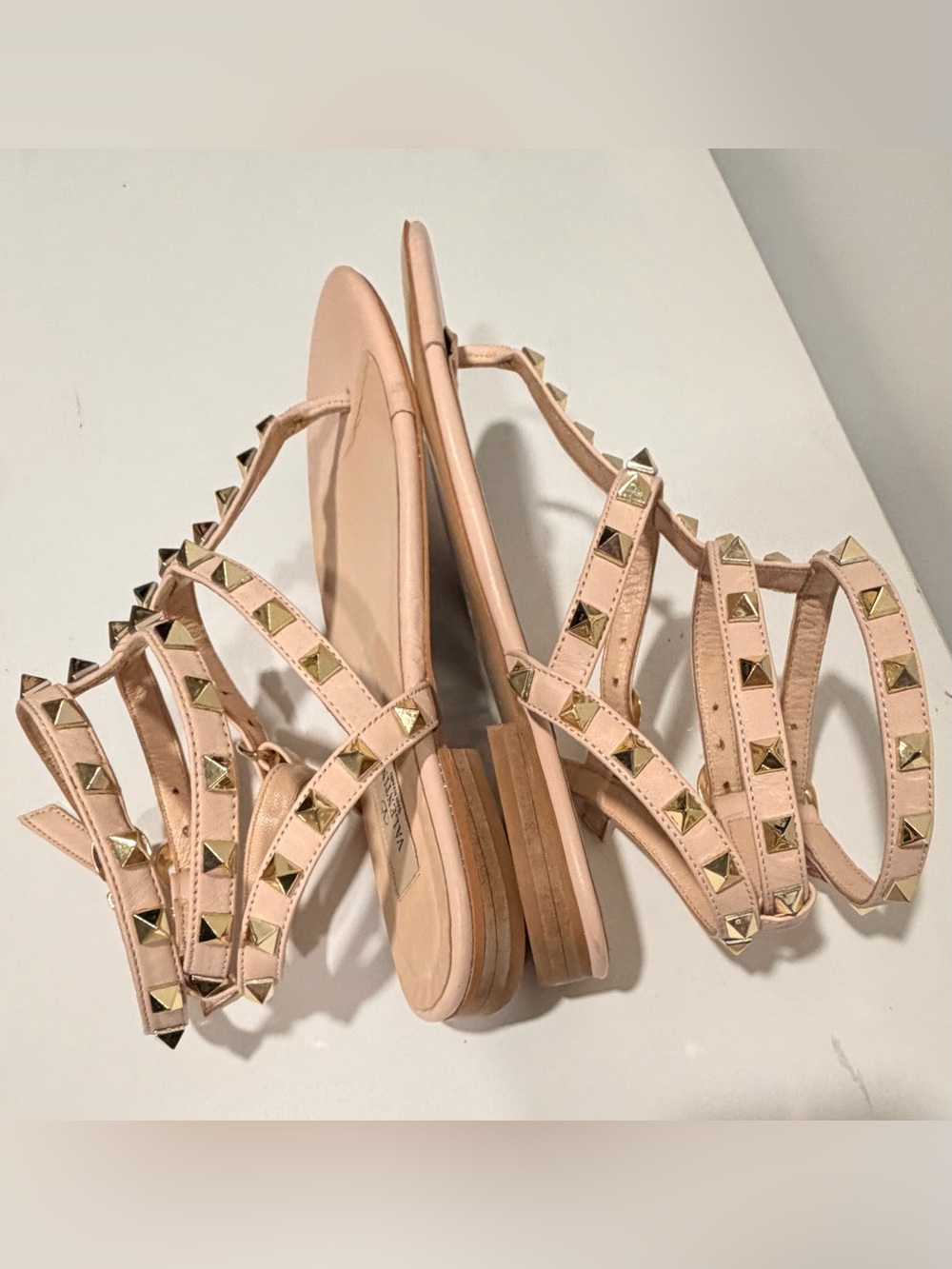 Valentino Pink Studded Gladiator Sandals - Picture 6 of 8